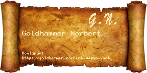 Goldhammer Norbert névjegykártya